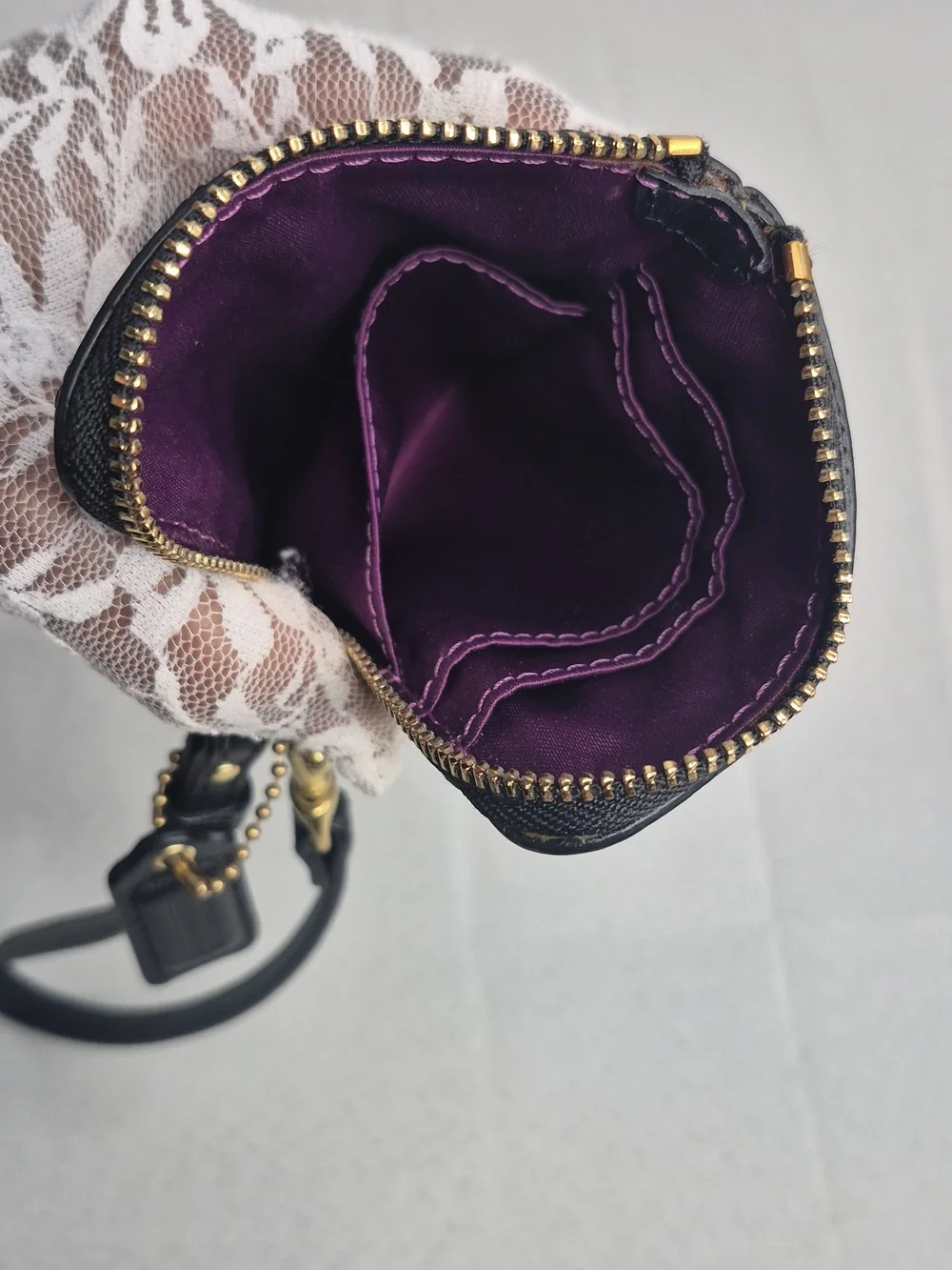 Coach Poppy Black Sequin Wristlet Wallet